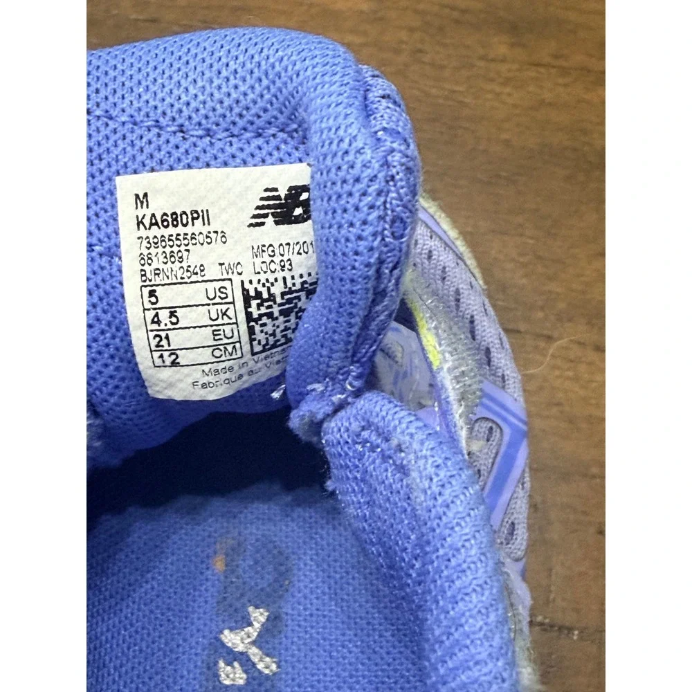 New Balance 680v5 TechRide Purple Lavender Kids Sneakers KA680PII Size 5 Toddler